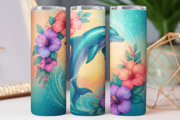 Download Tropical Pattern Tumbler Design Png Wrap - Premium Bundle