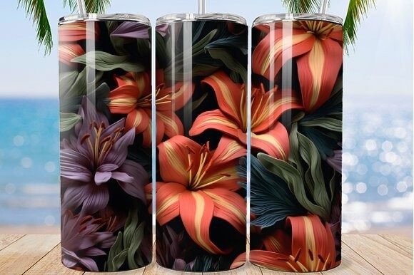Download Tropical Elegance Tumbler Design - Premium Resources