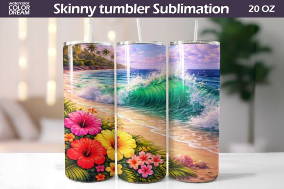 Download Tropical Wave Tumbler Design - Premium Bundle